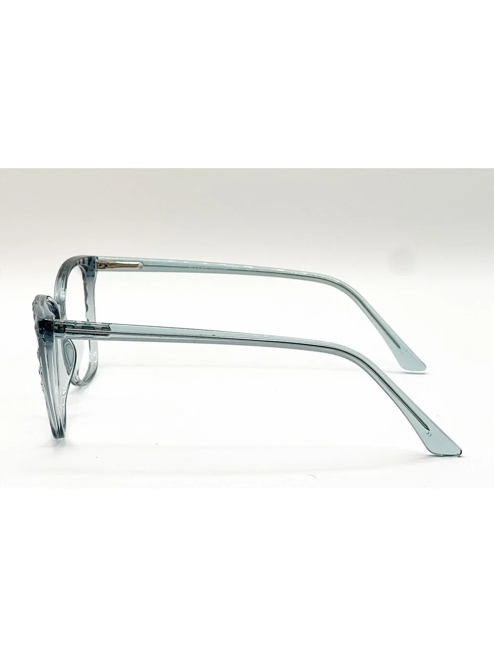 Modern Immense Teal Crystal Square Authentic Eyeglass Frames 55-16-145